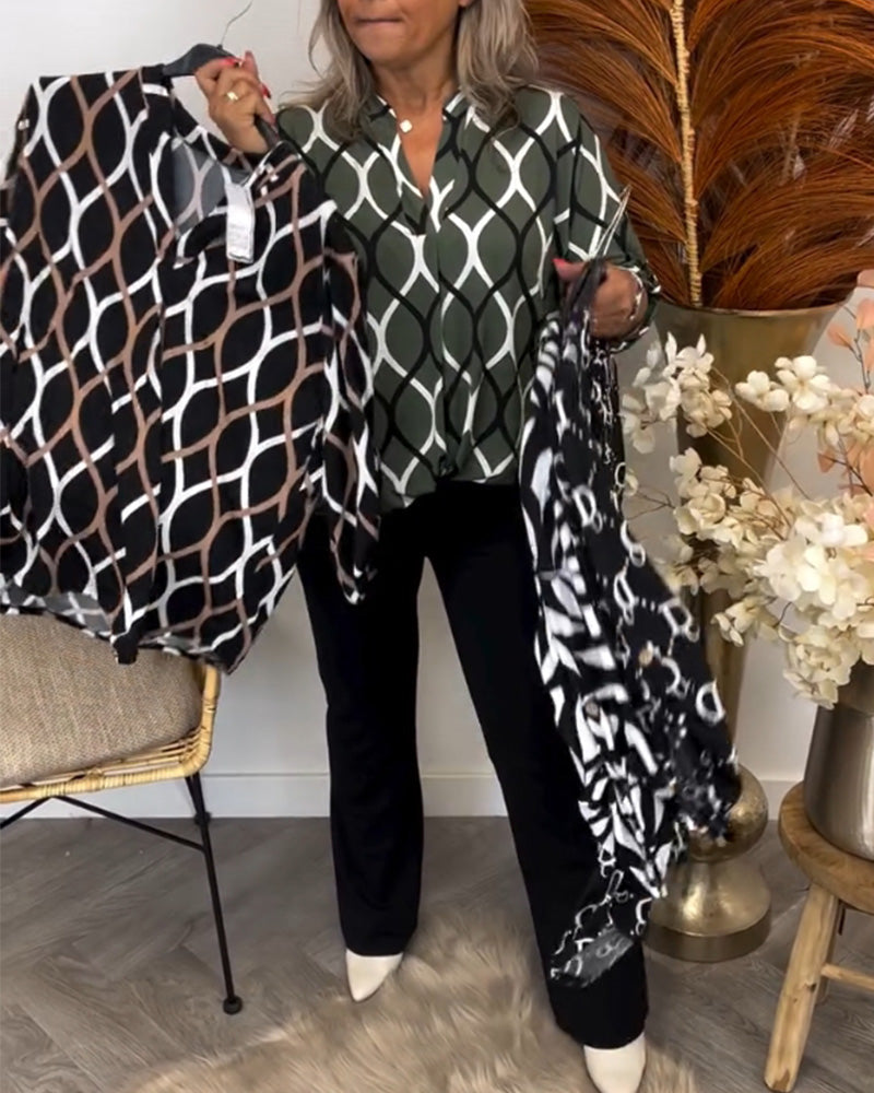 Jenny | Casual Blouse with Long Sleeves and Elegant Pattern