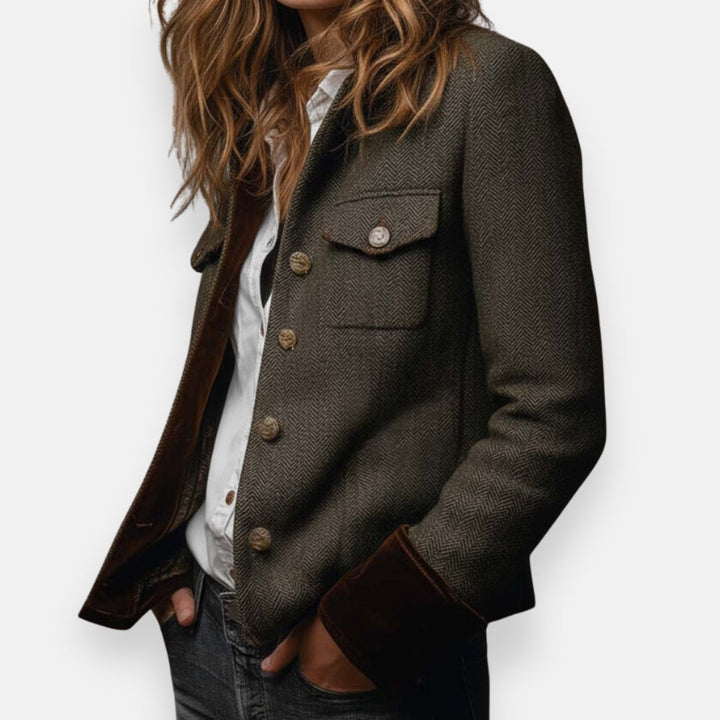 Chelsea │ Tweed Jacket with Velvet Details