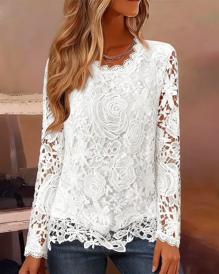 Rhianne | Basic Long Sleeve Lace Top
