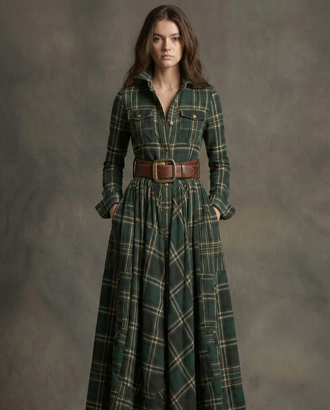 Kinsley | Vintage Style Maxi Shirt Dress