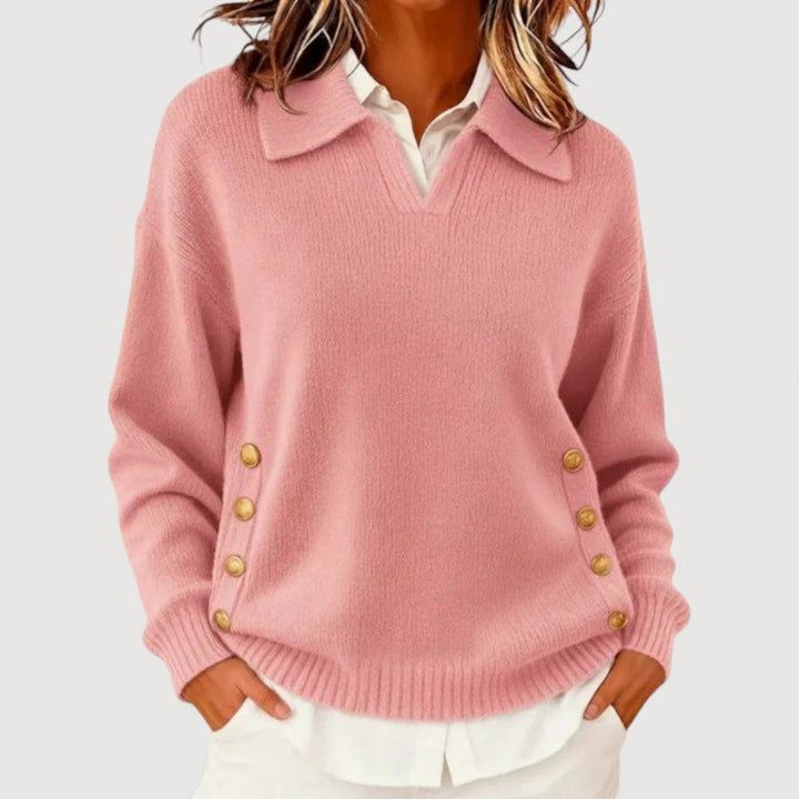 Fiorella | Elegant Button Detail Sweater