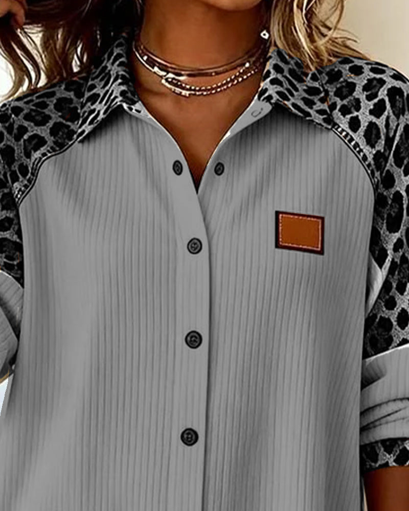 Lena Mae | Bold Leopard Print Button-Down Shirt