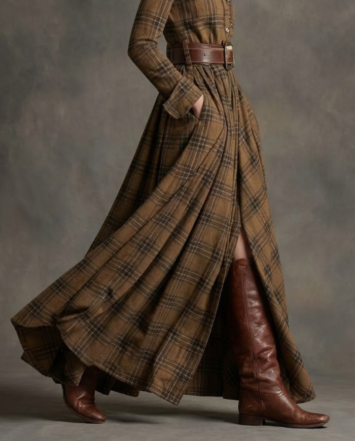 Kinsley | Vintage Style Maxi Shirt Dress