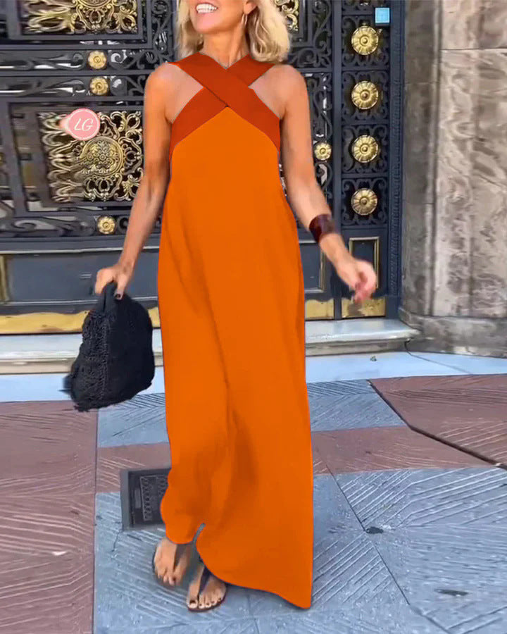 Destiny │ Elegant Crossed-Neckline Dress