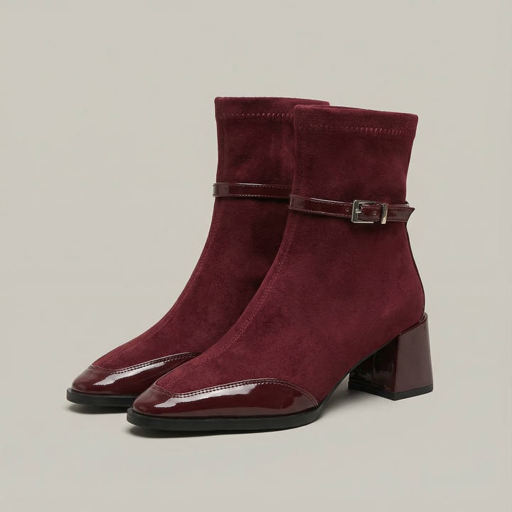 Rosalind | Elegant Suede Ankle Boots with Mid Heel