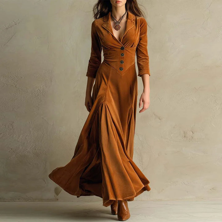 Adelina | Elegant Velvet Maxi Dress