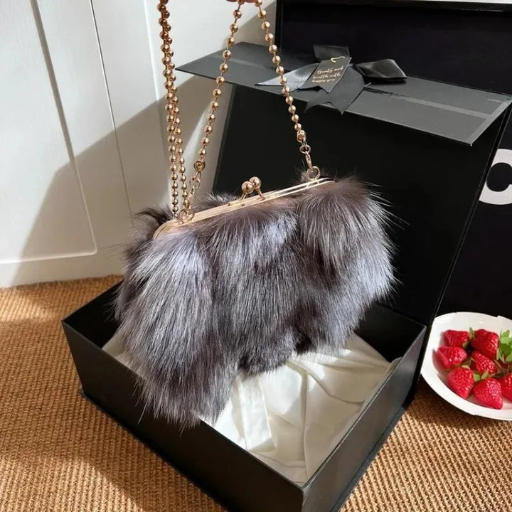 Victoria | Elegant Evening Faux Fur Clutch Bag