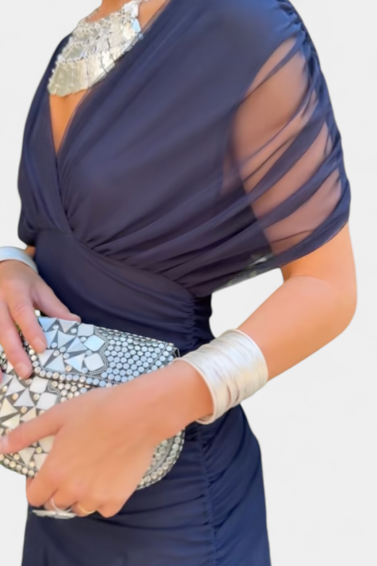 Jadee | Long Floral Dress with V-Neck