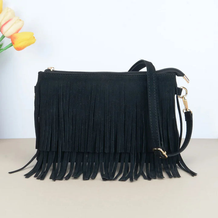 Maegan | Suede Fringe Crossbody Bag