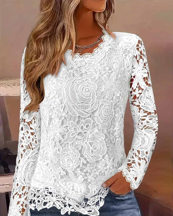 Rhianne | Basic Long Sleeve Lace Top